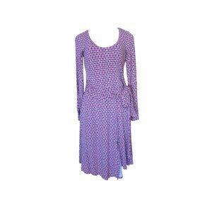 Boden Sylvia Dress Geometric Faux Wrap Jersey Dress in Size 4R